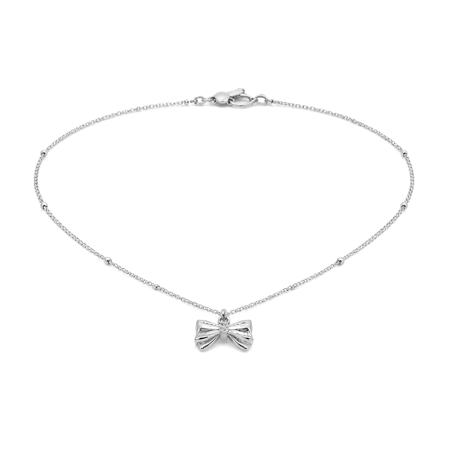Silver Grace Bow Necklace - Image 1