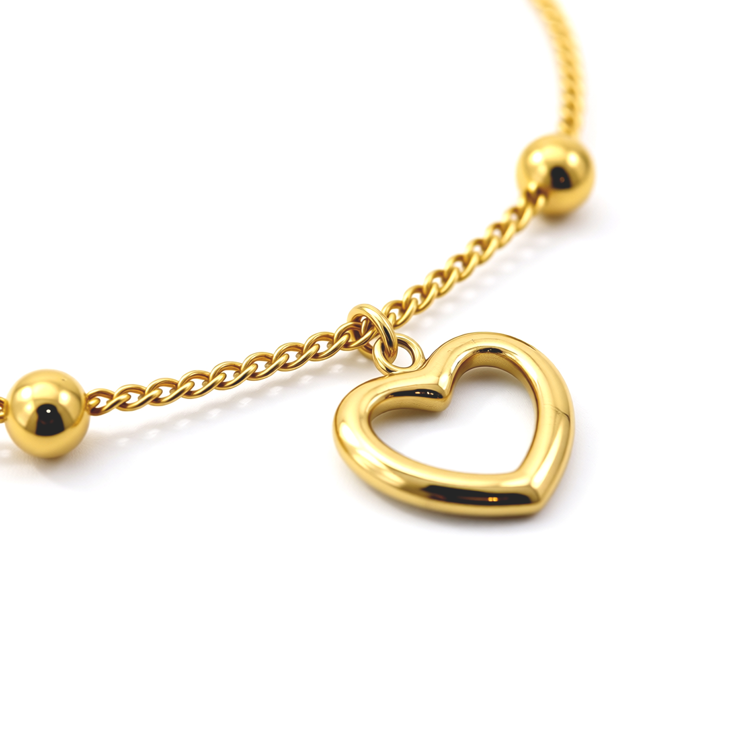 Golden Heart Drop Bracelet - Image 2