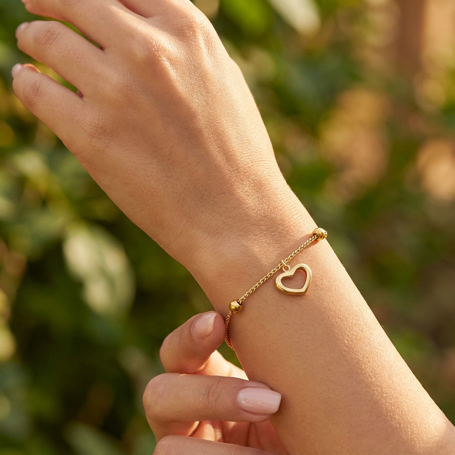 Golden Heart Drop Bracelet - Image 3