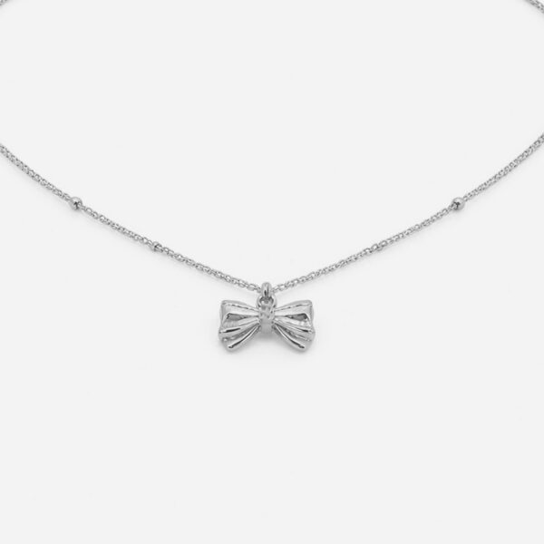 Silver Grace Bow Necklace