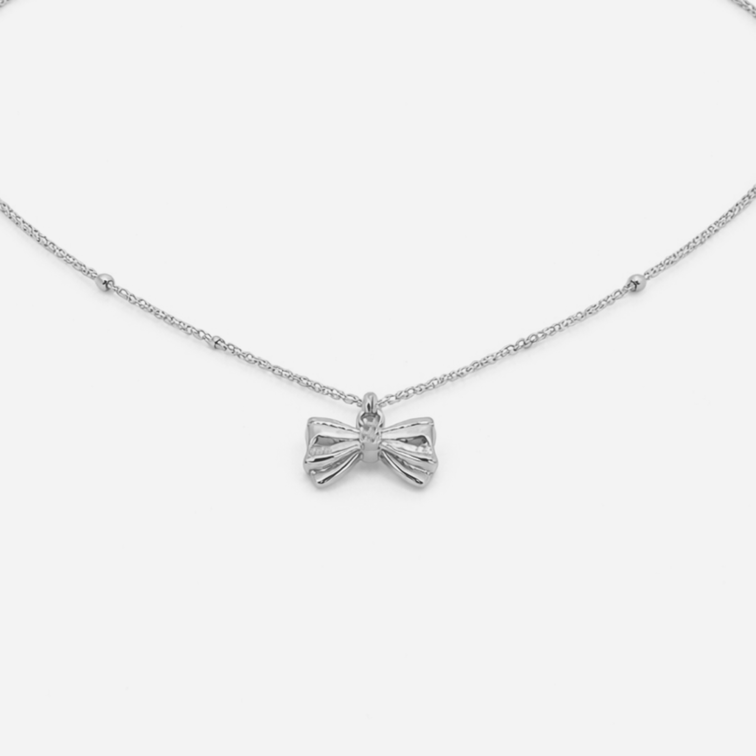Silver Grace Bow Necklace - Image 4